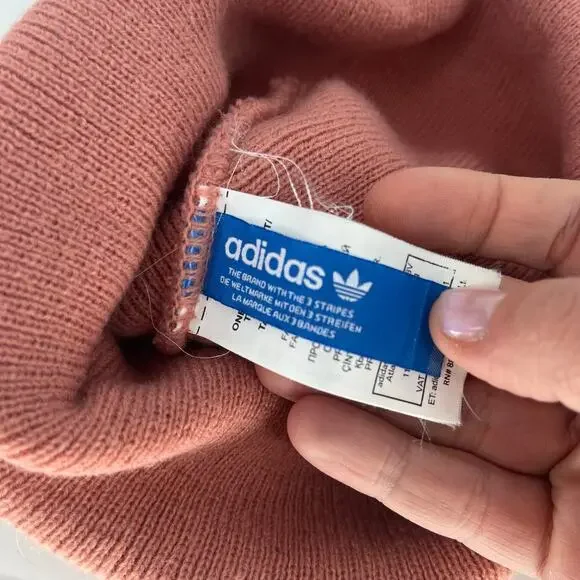 Adidas Original Dusty Rose Pink Knit Beanie Hat One Size - Picture 5 of 5